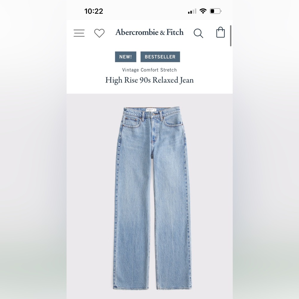 LAST CHANCE - Abercrombie 90s High Rise Jeans